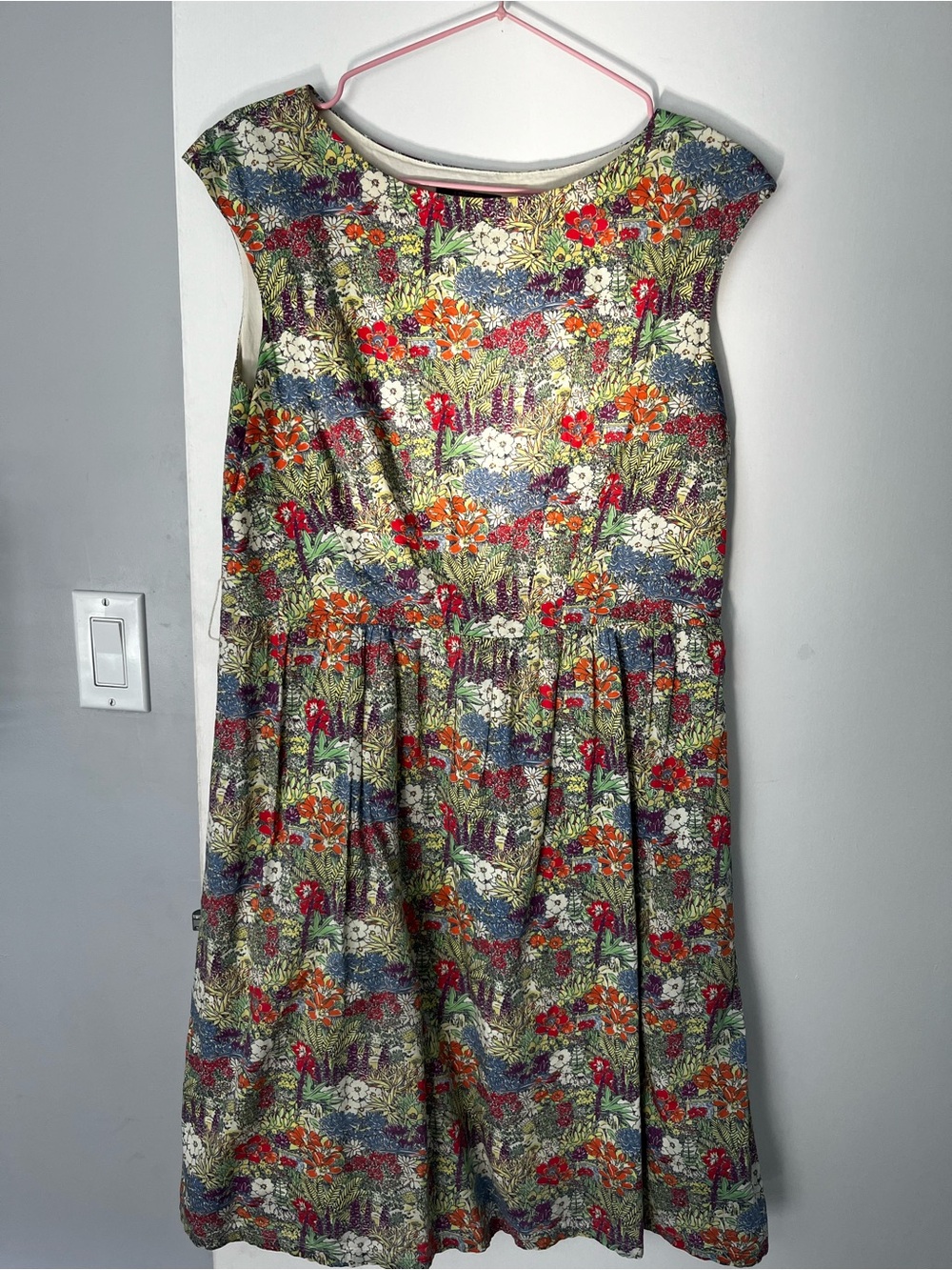 Ladies Floral Garden Print Dress - Multicolor
